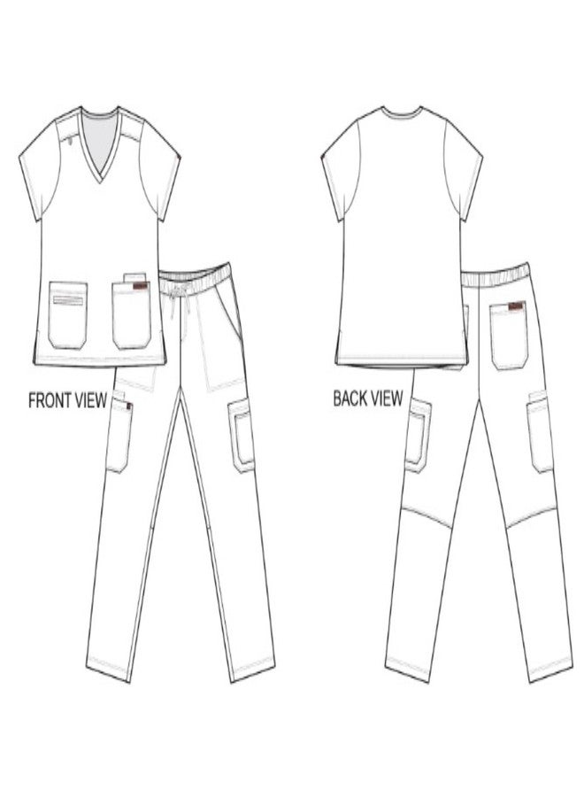 Monarch Uniforms Scrub Sets in Regular and Petite Stretchy Scrubs for Women Set of Scrub Top and Scrub pants-(NAVY BLUE)-L - Image 5